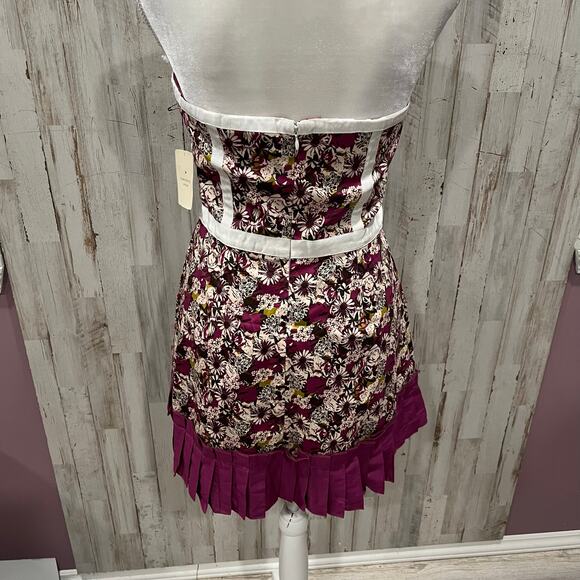 New Forever 21 Floral Babydoll Tube Top Mini Dress Y2K Womens Medium Tulle Girly - Picture 4 of 9